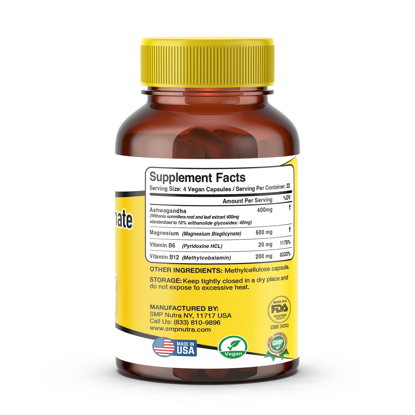 Bisglicinato 500mg + Ashwagandha 400mg - Imagen 4
