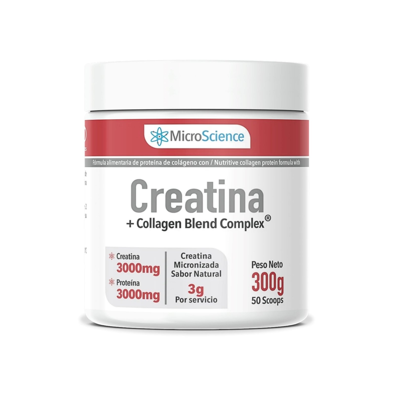 Creatina + Colágeno Polvo 300g MicroScience