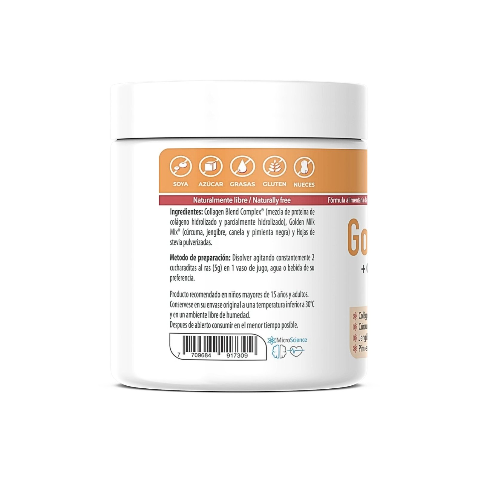 Golden Milk en polvo 250g MicroScience - Imagen 3